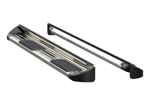 LUVERNE Side Entry Steps add a sleek, sophisticated OEM style to your truck or SUV while improving traction.